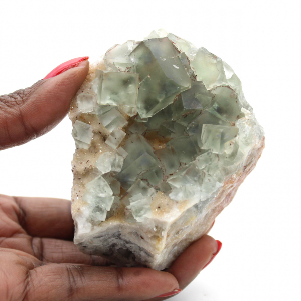 Fluorite verde autentica: cristalli su matrice dal Marocco