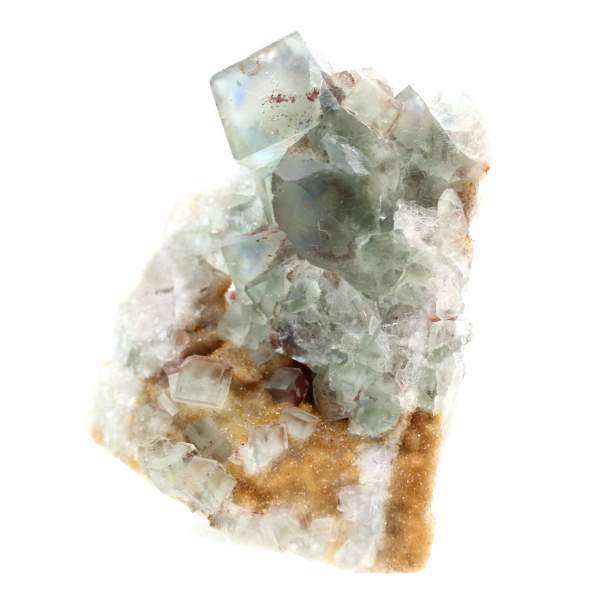 Campione geologico di fluorite: pietra marocchina con cristalli