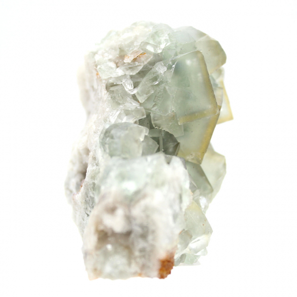 Pietra di fluorite verde grezza: campione cristallizzato su roccia
