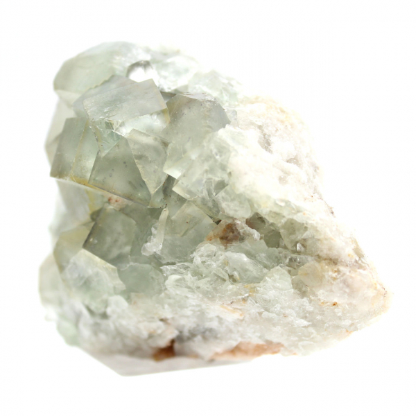 Pietra di fluorite verde grezza: campione cristallizzato su roccia