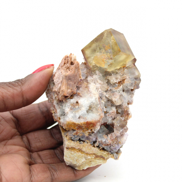 Pietra di fluorite marocchina grezza: cristalli verdi naturali