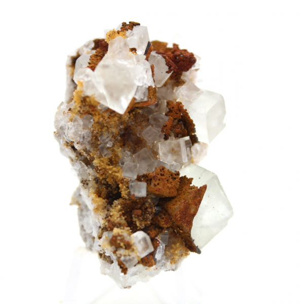 Fluorite verde in miniatura: cristallo marocchino su roccia