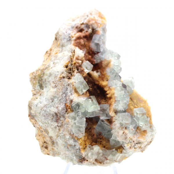 Roccia di fluorite verde: grande cristallo sulla sua matrice