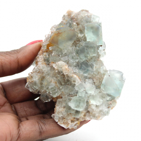 Fluorite verde su roccia: campione di minerale grezzo