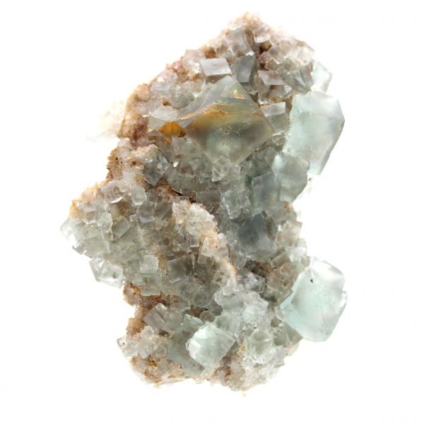 Fluorite verde su roccia: campione di minerale grezzo