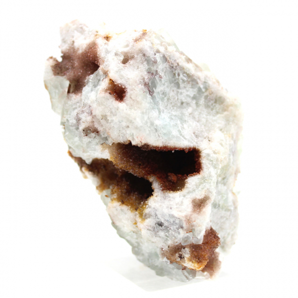 Fluorite verde grezza: piccolo cristallo sulla sua matrice, Marocco