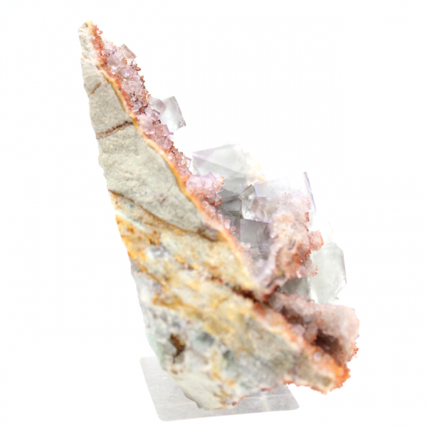 Pietra di fluorite marocchina: cristalli verdi su roccia