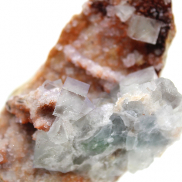 Pietra di fluorite marocchina: cristalli verdi su roccia