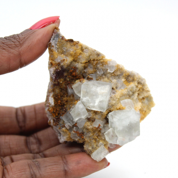 Fluorite verde per decorazione: Piccolo cristallo su roccia