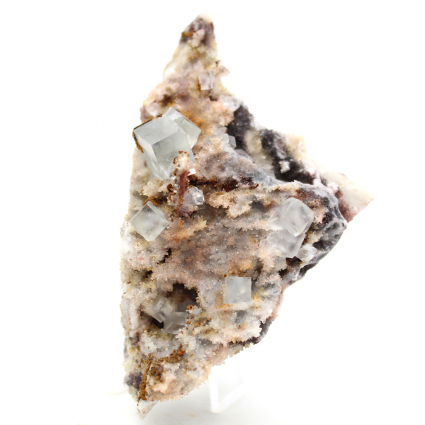 Cristallo di fluorite su matrice: minerale verde proveniente dal Marocco