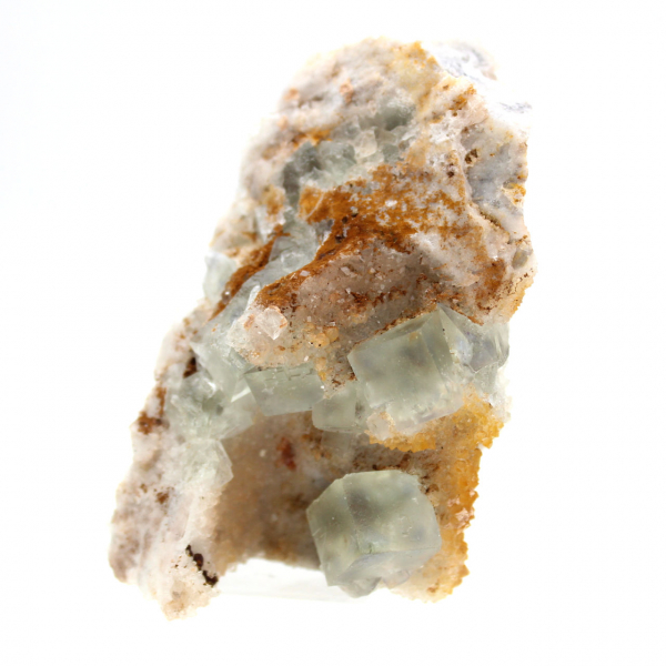 Pietra di fluorite naturale: cristalli verdi su matrice, Marocco