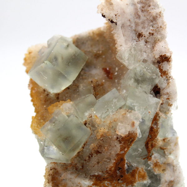 Pietra di fluorite naturale: cristalli verdi su matrice, Marocco