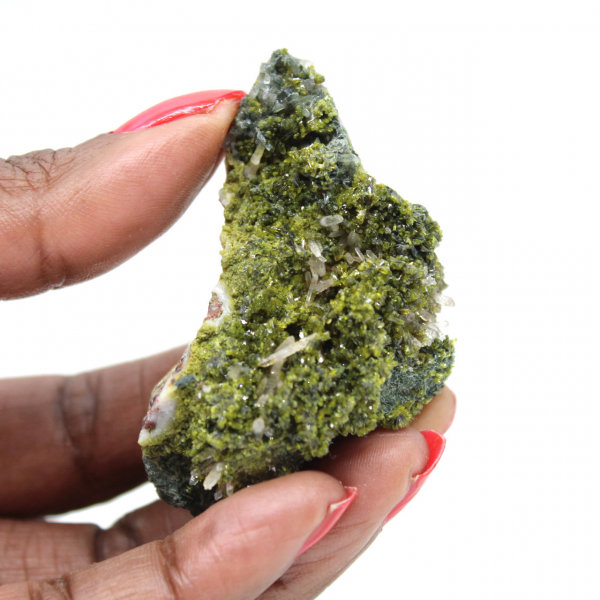 Epidoto verde dal Marocco su matrice sottile