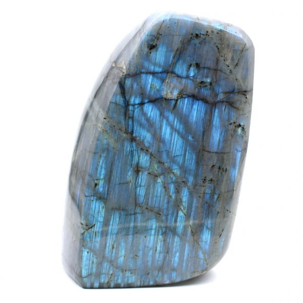 Esemplare di labradorite lucidata, roccia minerale decorativa