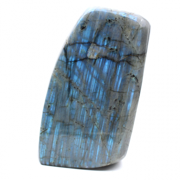 Esemplare di labradorite lucidata, roccia minerale decorativa