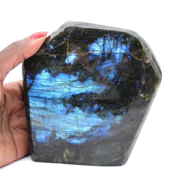 Ornamento in labradorite lucidata, pietra da collezione