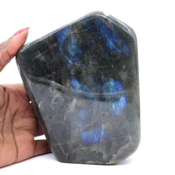 Roccia di labradorite lucidata, pezzo decorativo dal Madagascar