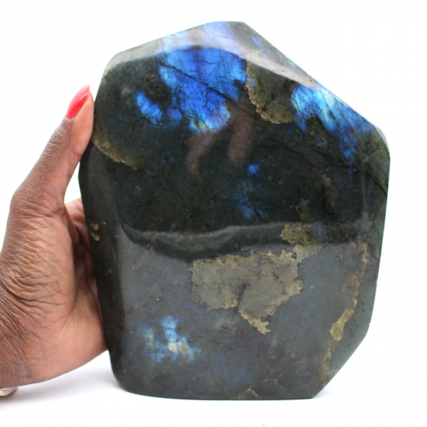 Pietra di labradorite naturale lucidata, decorazione minerale