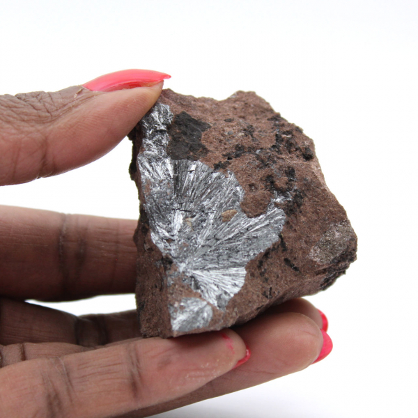 Pirolusite, cristalli in miniatura su matrice