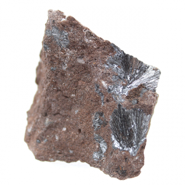 Microcampione di pirolusite, roccia naturale