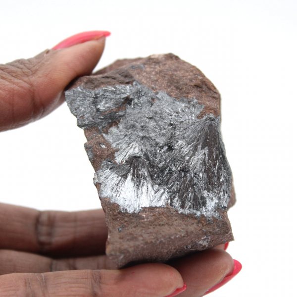 Piccola pirolusite cristallizzata su matrice autentica