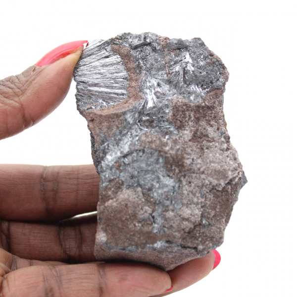 Pirolusite, esemplare autentico su matrice