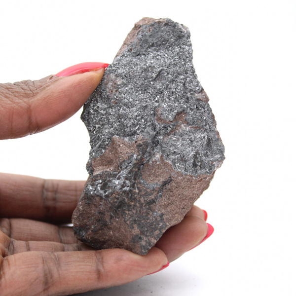 Pirolusite, roccia grezza, cristallizzazione fine, Marocco