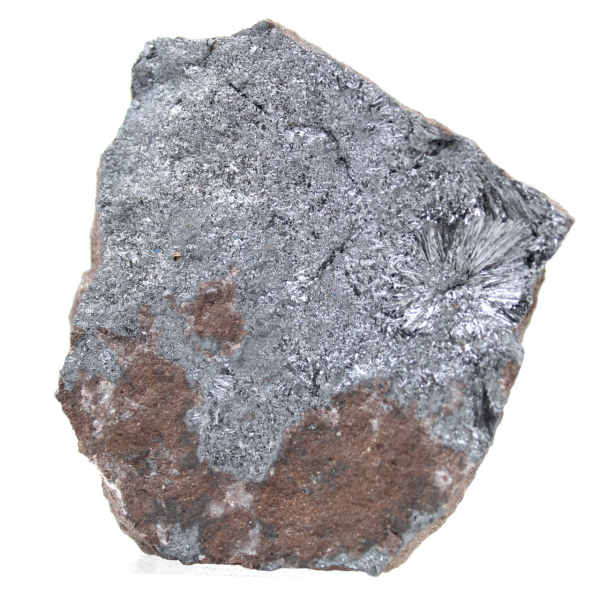 Pirolusite cristallizzata su matrice, minerale del Marocco