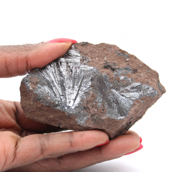 Cristalli di pirolusite, roccia minerale del Marocco