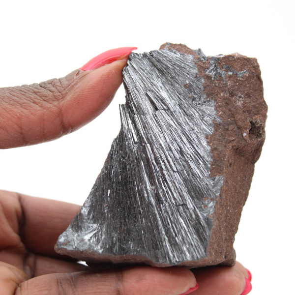 Ornamento di cristallo di pirolusite, pietra naturale