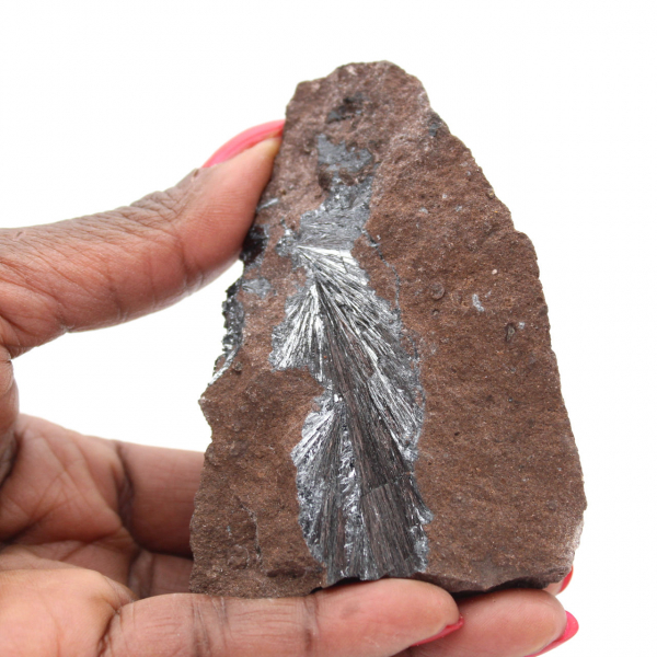 Cristalli di pirolusite autentici su matrice