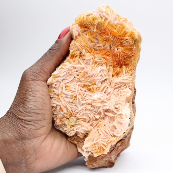 Barite arancione marocchina con cristalli strutturati