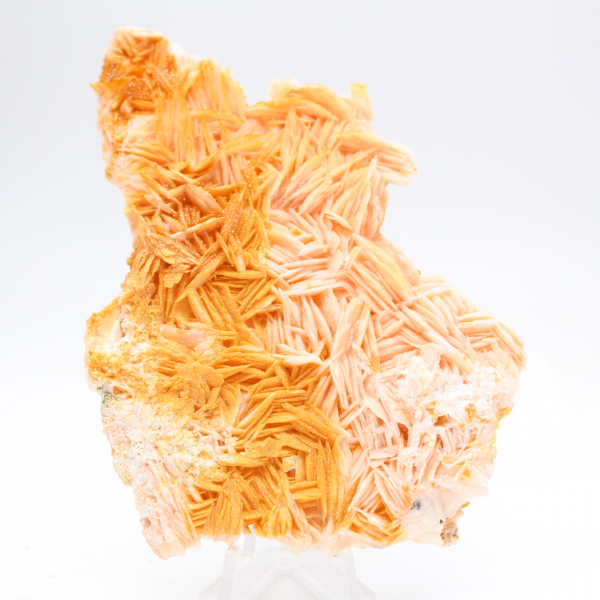 Barite arancione marocchina con cristalli chiari