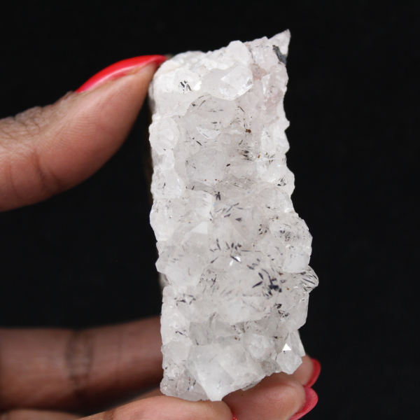 Cristalli di quarzo goethite marocchino, piccola drusa da 120 g