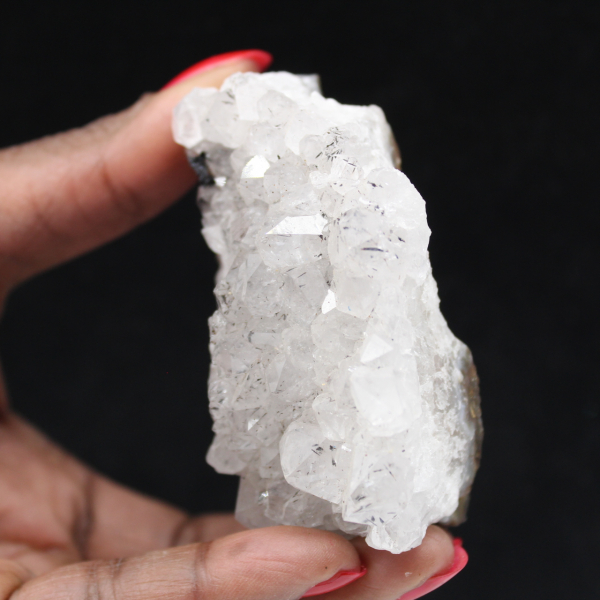 Quarzo grezzo dal Marocco, cristalli con inclusioni di goethite