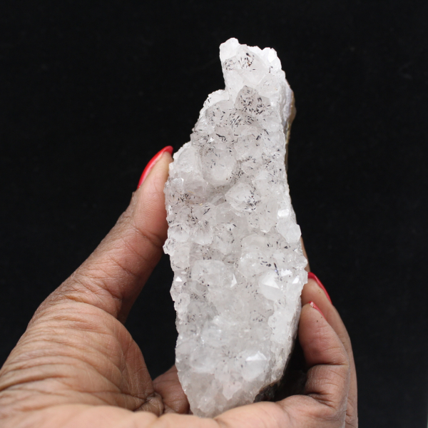 Cristalli di quarzo goethite, roccia naturale grezza, Marocco