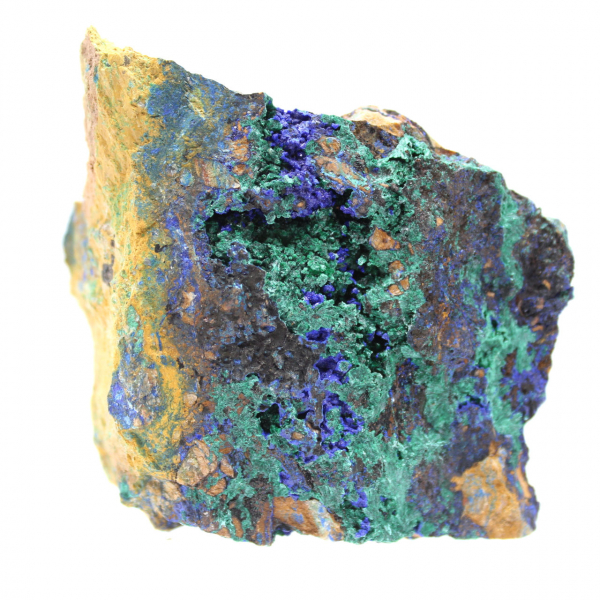 Esemplare di azzurrite malachite grezza