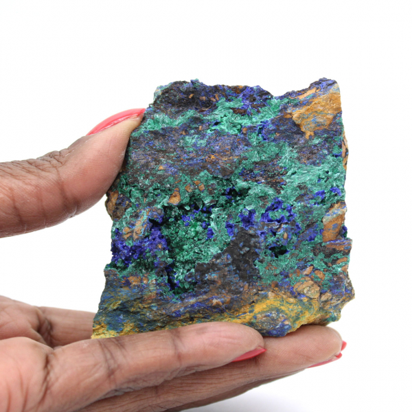 Esemplare di azzurrite malachite grezza
