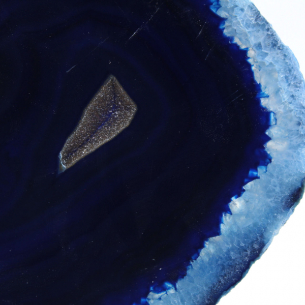 Fette di agata blu brasiliana per decorazione minerale
