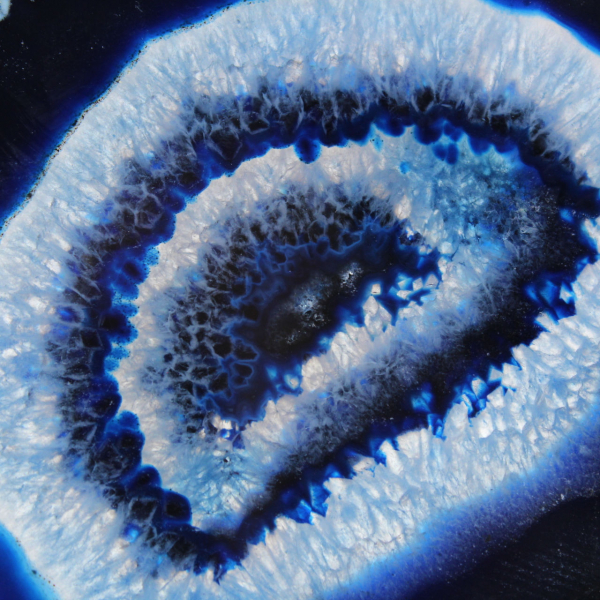 Fetta di agata blu brasiliana per collezione di pietre preziose