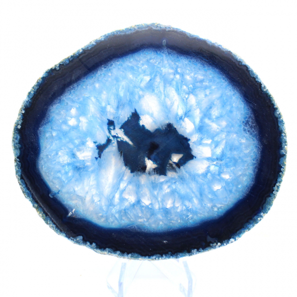 Fetta di agata blu dal Brasile per la collezione di minerali