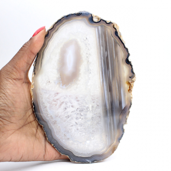 Placca in agata traslucida lucida