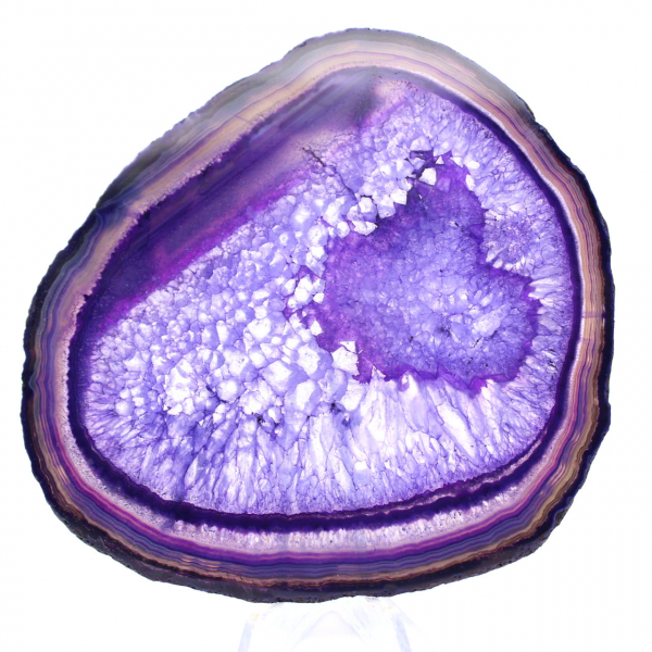 Placca in agata viola brasiliana: oggetto decorativo