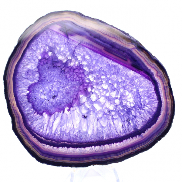 Placca in agata viola brasiliana: oggetto decorativo
