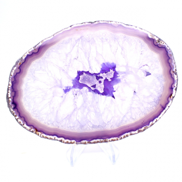 Fetta di minerale di agata viola - Origine: Brasile