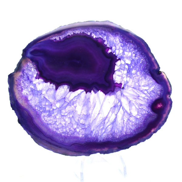 Decorazione in pietra: fetta di agata brasiliana viola