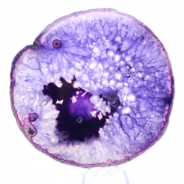 Fetta di agata brasiliana massiccia, sfumature di viola