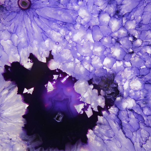 Fetta di agata brasiliana massiccia, sfumature di viola