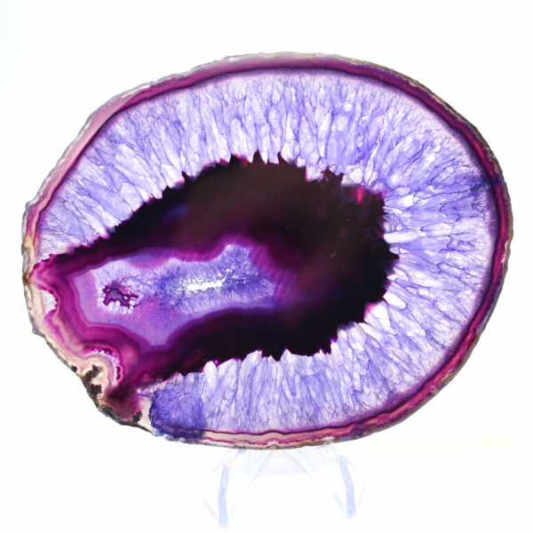 Mineralogia brasiliana: Fetta di agata dalle sfumature violacee