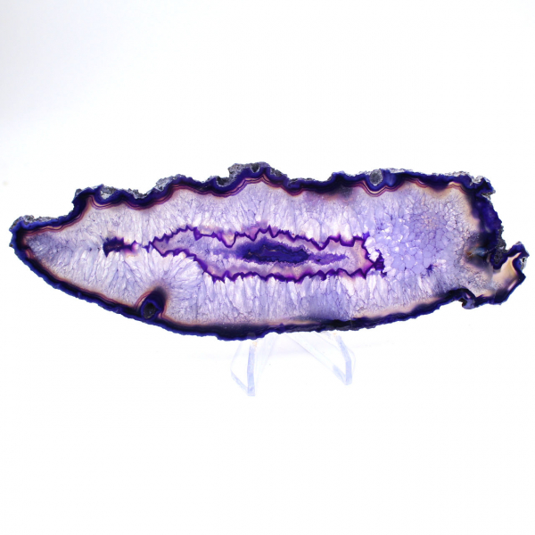 Campione affettato di agata viola allungata brasiliana